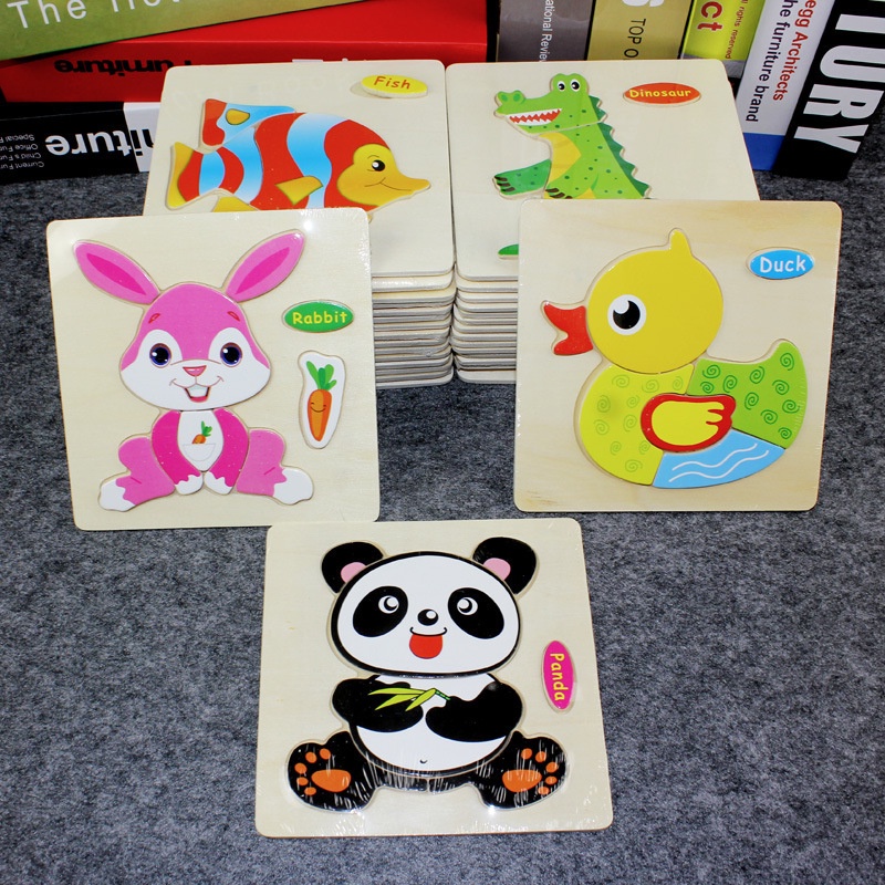WE Mainan Puzzle Kayu Anak 3D Mainan Edukasi Puzzel Kayu 15CM Jigsaw Edukatif Lucu Murah Wooden Toys