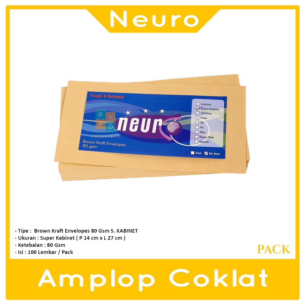 

NEURO - Amplop Coklat Ukuran Super Cabinet No Seal - Pack