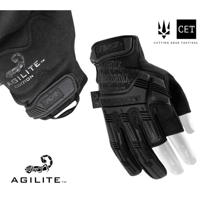 Mechanix M-PACT Agilite - Tactical Fingerless Gloves - Black - M