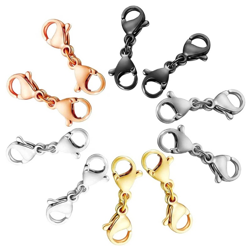 Siy 8pcs Double Lobster Clasps Kalung Gelang Clasp Konektor Double Opening Jewelry Clasps Untuk Membuat Perhiasan DIY