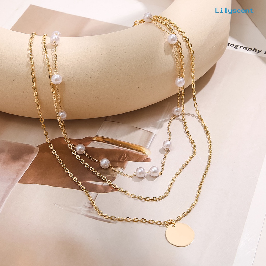 [LS]3Pcs Ladies Necklaces Retro Electroplating Adjustable Extension Rantai Lapis Emas Kalung Perhiasan Aksesori