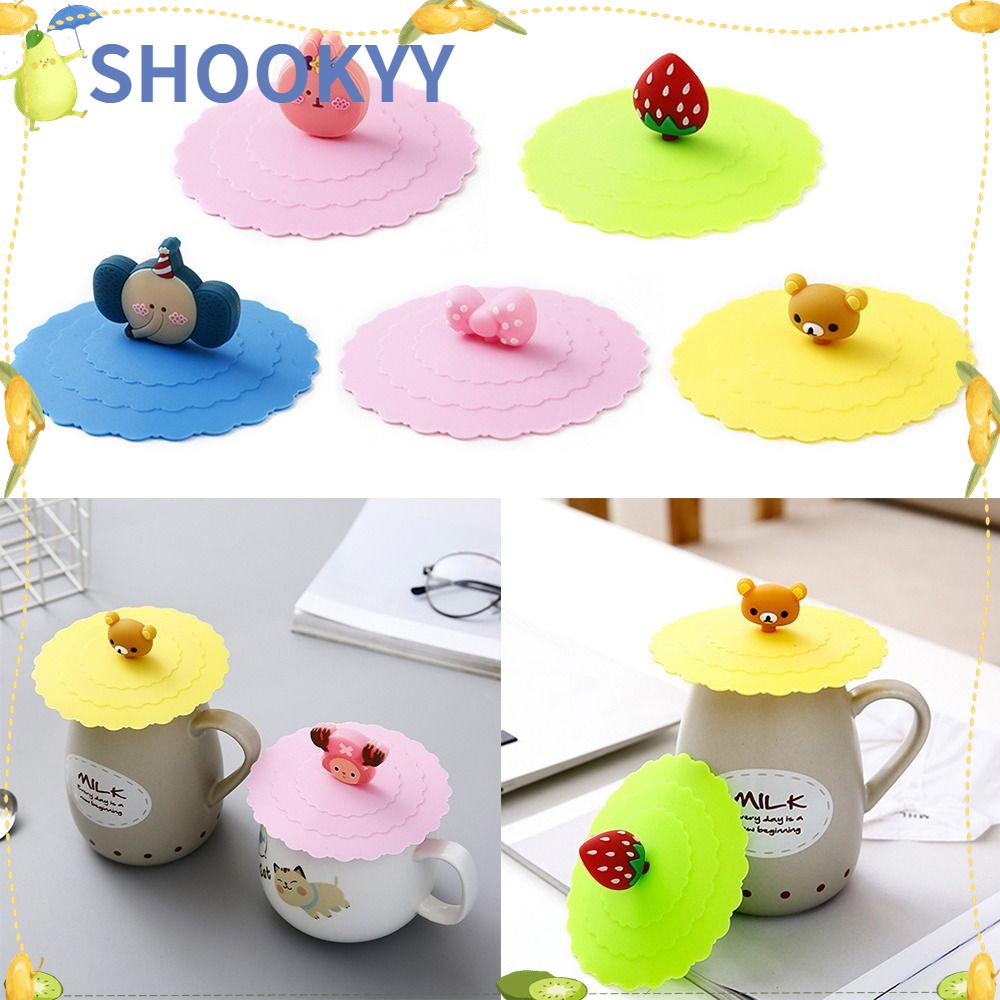 Chookyy 3pcs Silikon Penutup Gelas Baru Tahan Panas Sealed Anti Bocor Lid Cup