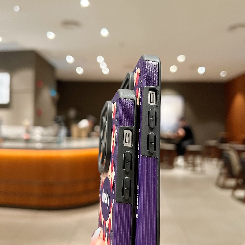 IPHONE Untuk Iphone14 13 12 11 Pro Max X XR XS Max7 8 Plus Kisi Rhombic LUCKY Tekstur Vertikal Kulit Pelindung Soft case