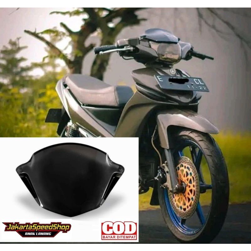 ￼Visor variasi yamaha vega zr new vega zr lama bahan full akrilik hitam kilap universal pnp vega zr