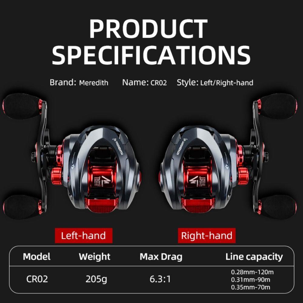 AUGUSTINA Augustina Baitcasting Reel Ultralight Fishing CR03 Fresh High Speed 6.3:1 Gulungan Pancing Garis Anti Meledak Air Asin