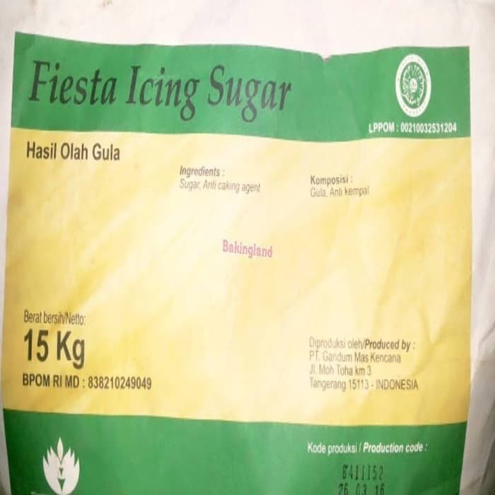 

New Arrival- Fiesta Icing Sugar 15 kg bag