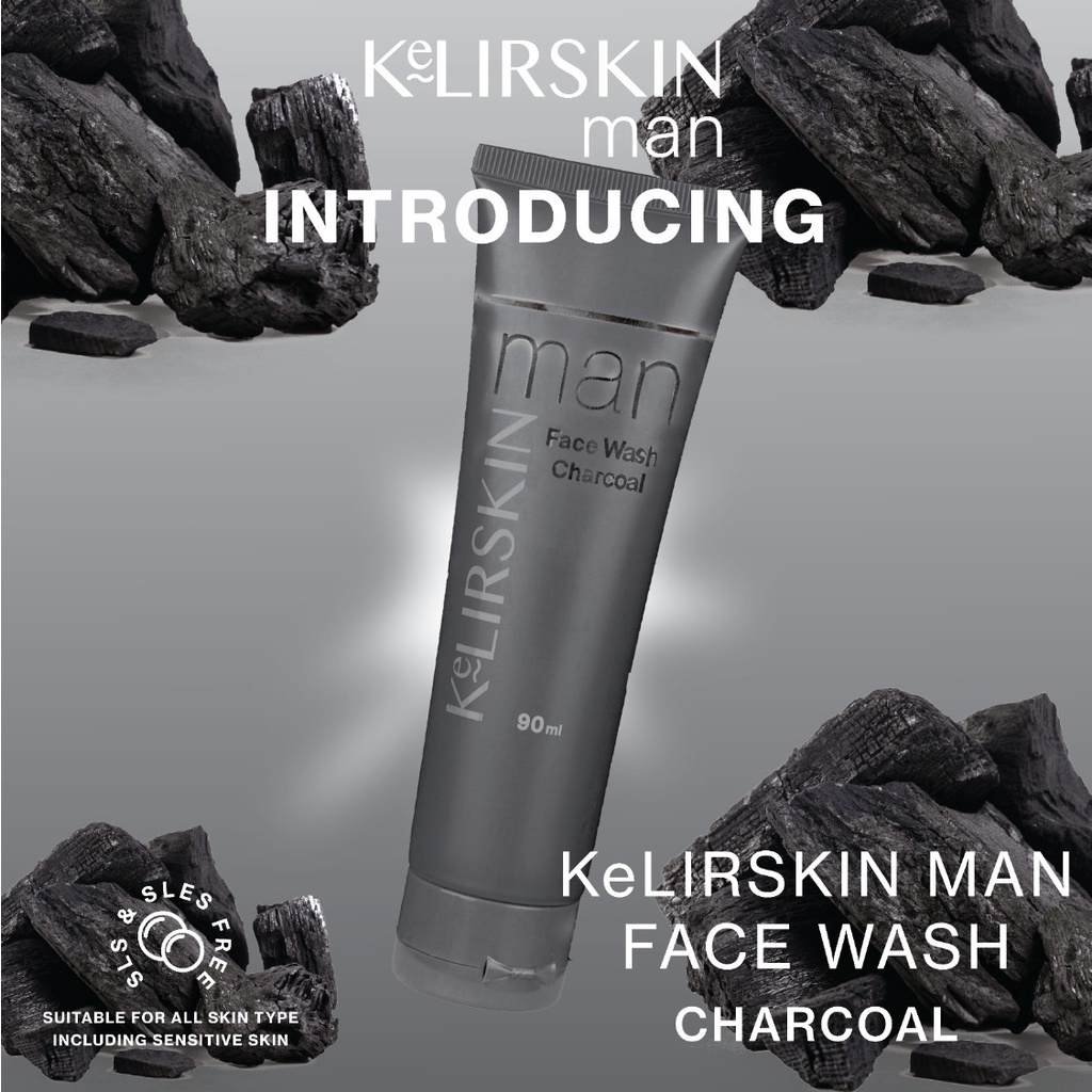 KeLIRSKIN MEN Face Wash Charcoal + Niacinamide