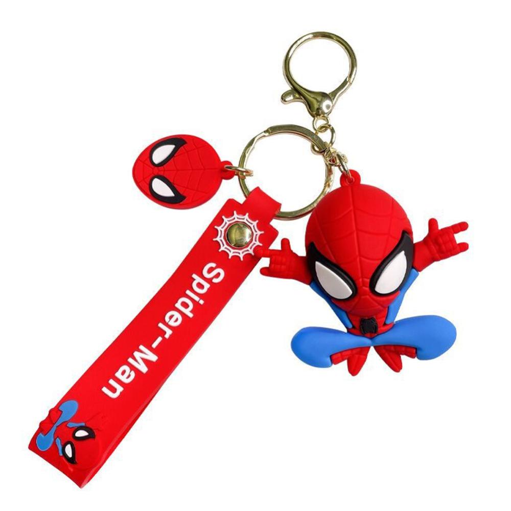 Timekey Kartun Spider Hero Gantungan Kunci Wanita Pria Kreatif Anime Figurine Keyrings Untuk Pasangan Handbag Charms C1J9