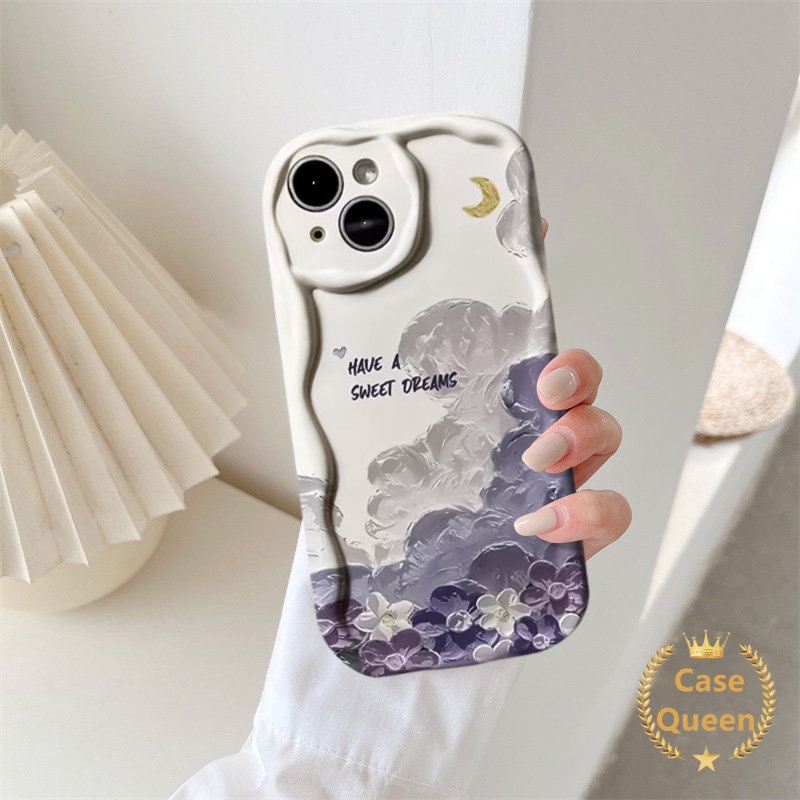 Bunga Tulip Segar Hijau Roti Bakar Roti 3D Wavy Curved Edge Glossy Case Untuk Redmi A1 9C NFC 9C 10A 10 A2 9A Redmi Note 11 8 9 11s Bunga Lukisan Cat Minyak Kelinci Lucu Love Heart Cover