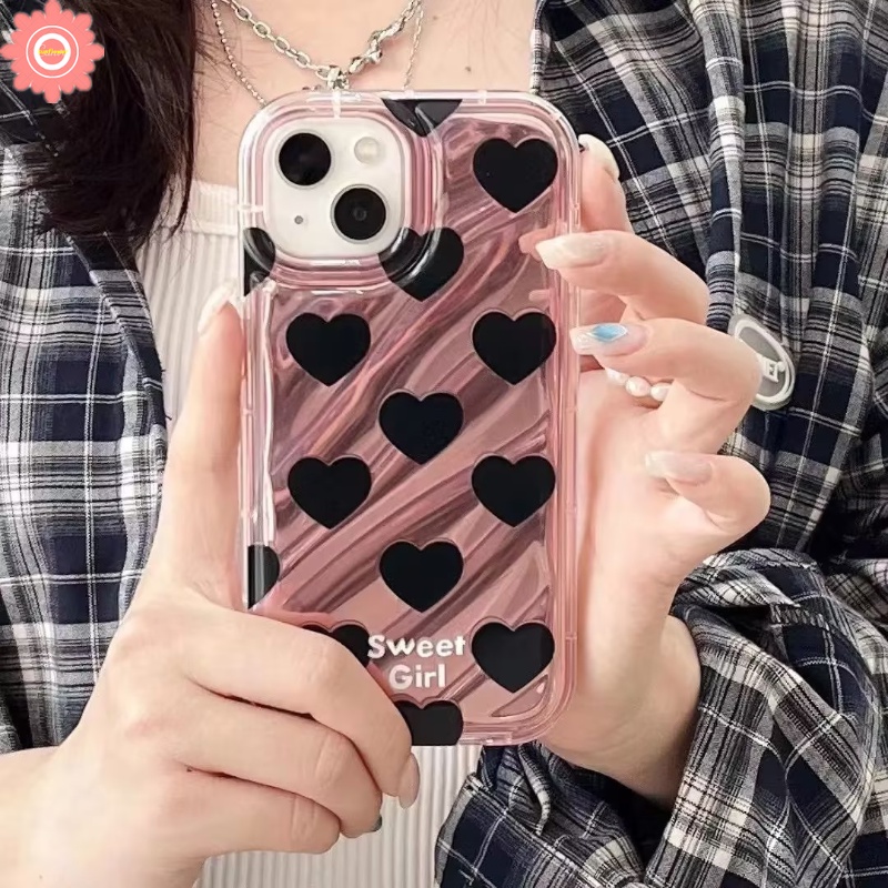 IPHONE Casing Kartu Laser Cinta Hati Bintang Kompatibel Untuk Iphone11 13 14 12 Pro MAX XR 7Plus 78 6 6S Plus X XS MAX SE 2020kreatif 3D Stereo Korgasi Fantasi Pohon Kelapa Soft Cover