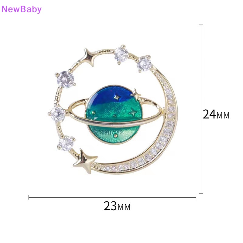 Newbaby Lucu Bumi Bulan Bintang Bros Planet Biru Anti Liar Pin Mantel Syal Bros Enamel Korsase Pin Perhiasan Hadiah ID