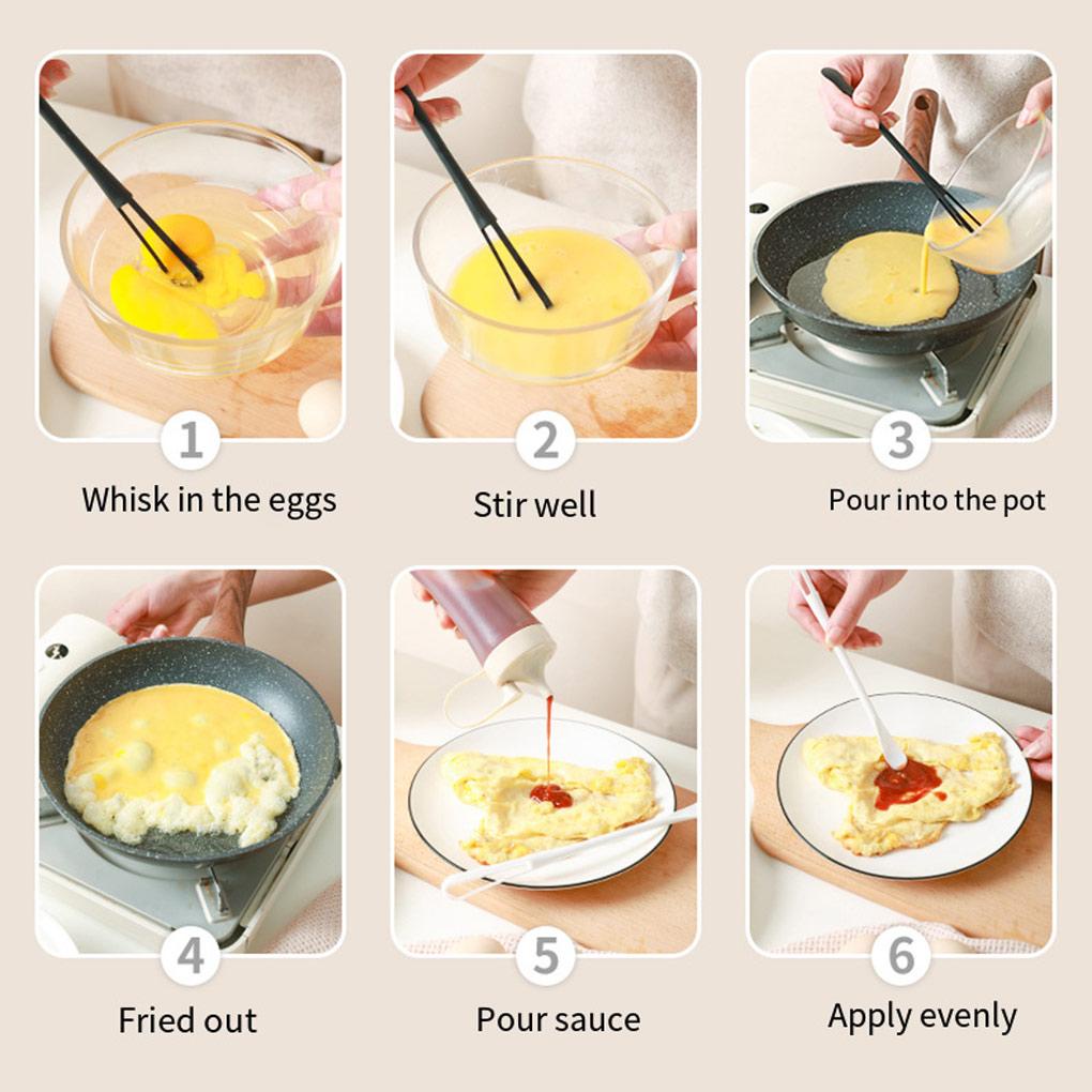 Pengocok Telur Double Ended Sendok Dapur Portable Bisa Dicuci Milk Frother Whisk Whisking Frothing Stirring Mixer Peralatan Masak
