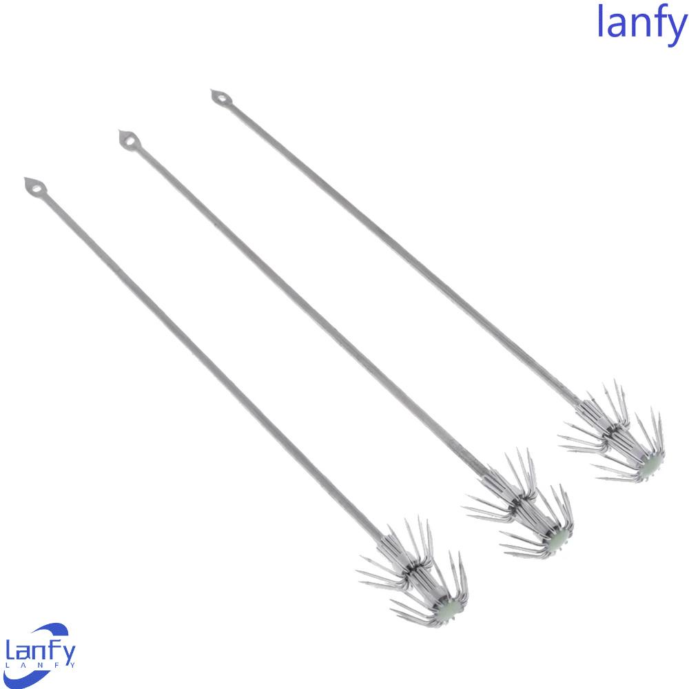 Lanfy Gurita Umpan Cumi Luminous Glow in Dark Kail Pancing Jig Baits Hook Double Layer Aksesoris Pancing Umpan Cumi