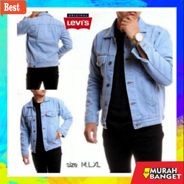 Jaket denim pria terbaru- JAKET JEANS DENIM / JAKET JEANS PRIA / JAKET JEANS BIRU / JAKET JEANS PRIA