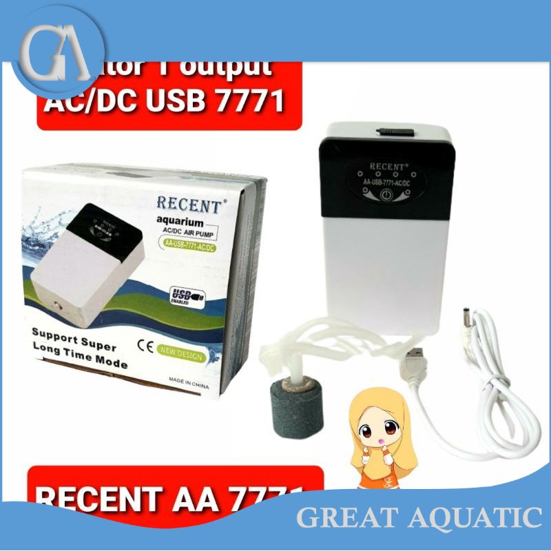 aerator AC DC 1 output  recent AA 7771 pompa udara AC DC