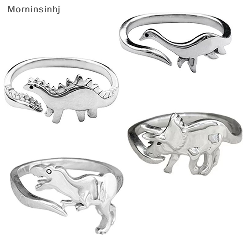 Mornin Vintage Dinosaurus Alloy Jari Cincin Retro Klasik Pembukaan Adjustable Hewan Cincin Untuk Wanita Pria Remaja Fashion Kreatif Perhiasan id