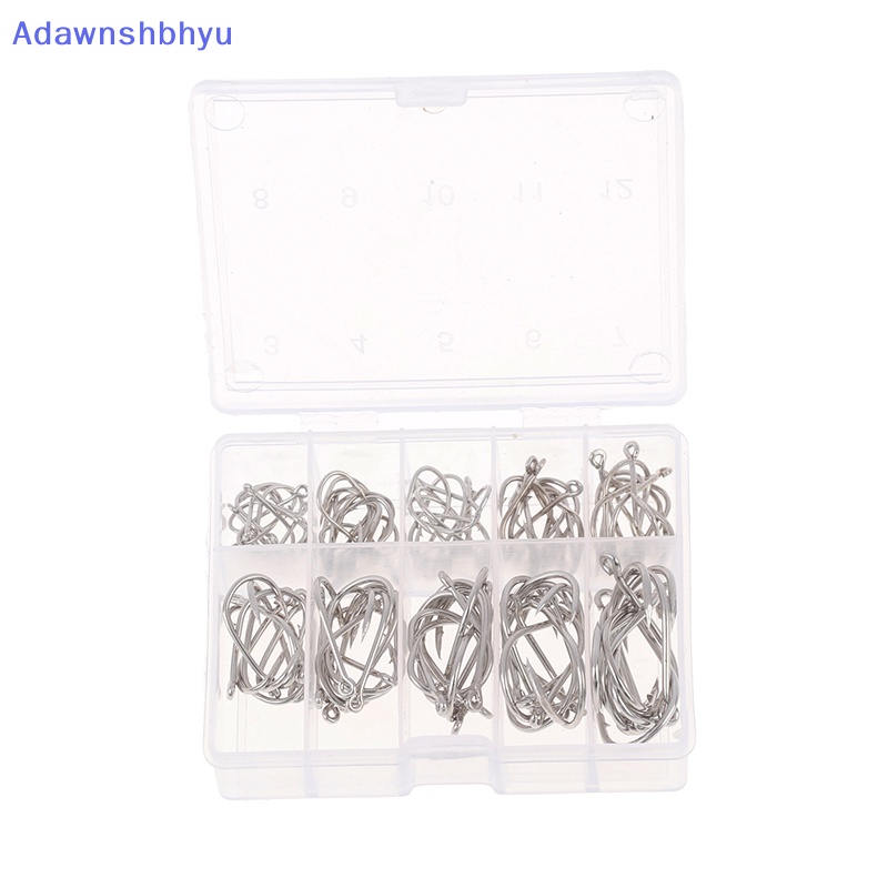 Adhyu 100pcs /box Kail Pancing Baja Karbon Lingkaran Tunggal Fishhook Memancing Aksesoris ID