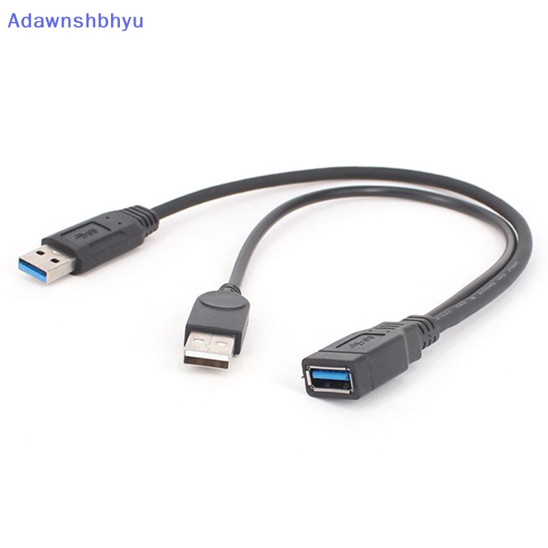 Adhyu Kabel USB 3.0 Kabel Dual Power Charge Y Adapter Male to Female Cord ID