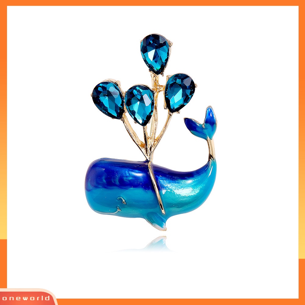 [ONE] Kartun Ikan Paus Biru Balon Pengakuan Anime Bros Korea Gadis Lucu Selebriti Internet Pakaian Bros Brooch