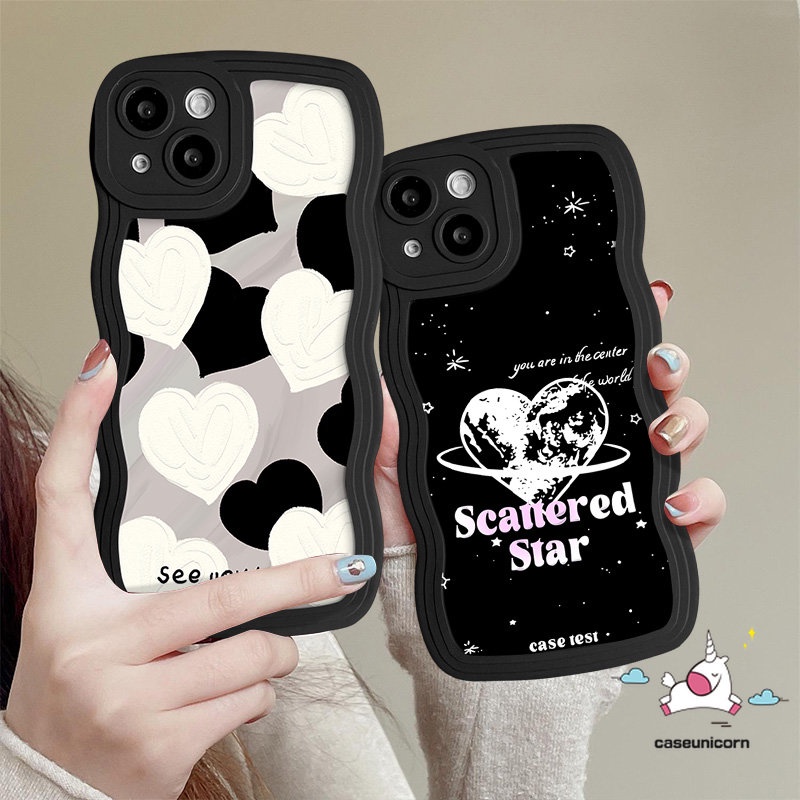 Casing Cat Minyak Graffiti Love Heart Untuk Infinix Hot20 9 11s 10 12i 10s 20s 10Lite 8 12 Pro Hot 9 12 10 11 Play Smart4 6 5plus Note 12 G96 10 Pro Art Planet Wavy Edge Sarung Soft Cover