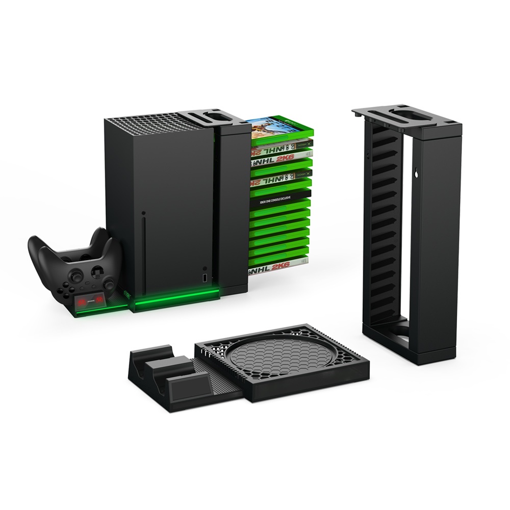 DOBE Xbox Series X Vertical Cooling Stand Fan Stick Charger Disc Storage