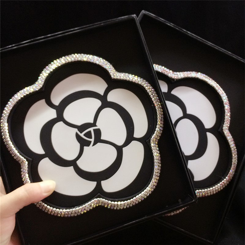 Car diamond camellia anti slip mat, Alas anti slip Bunga Mutiara Kreatif Mobil