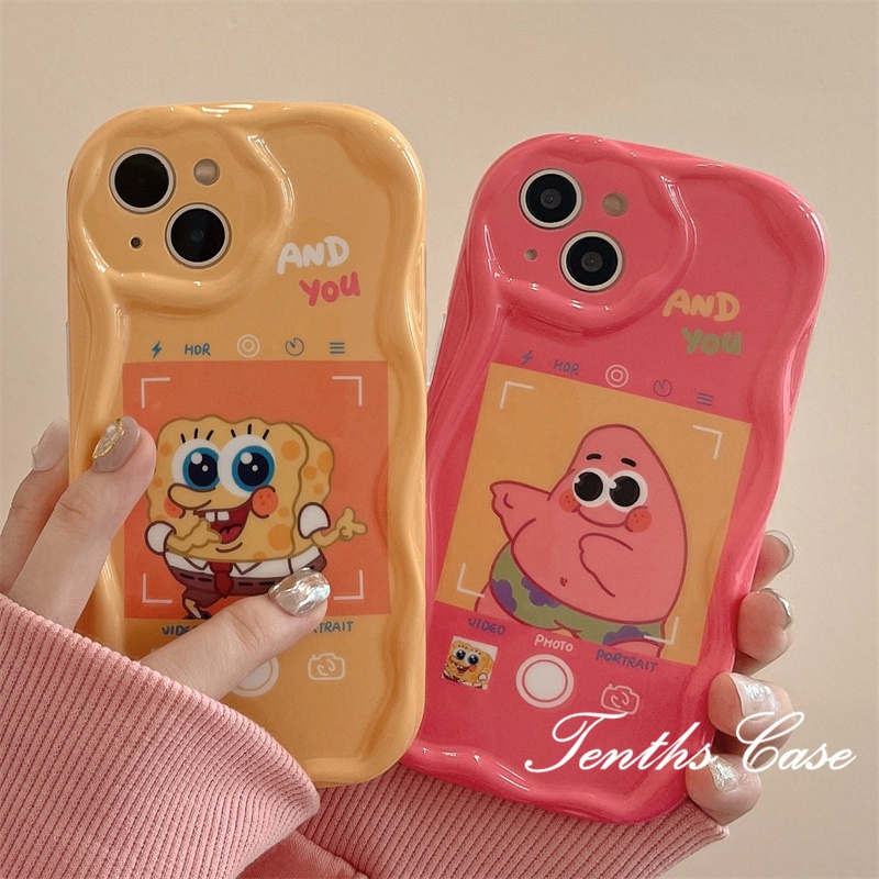 Untuk OPPO A17 A17K A57 A78 A77 A77s A76 A96 A16 A16s A15 A15s A54 A95 A94 A93 A53 A33 A32 A5 A9 2020 A3s A12e A7 A5s Reno 4F 5F 3D Tepi Gelombang Melengkung Untuk Best Friend Phone Case