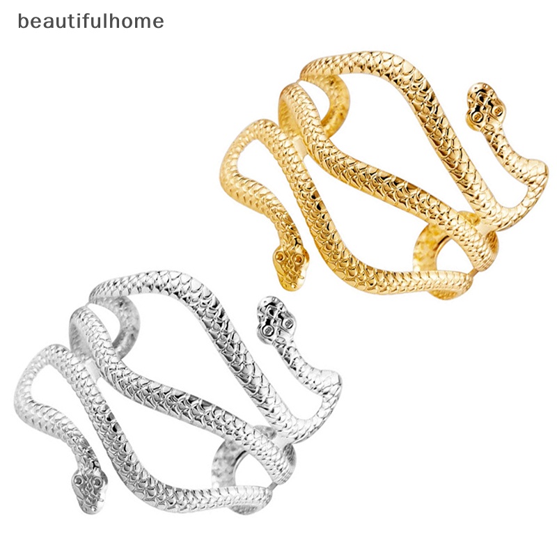 {beautifulhome} Open Snake Upper Arm Bangle Bracelet Adjustable Arm Cuff Bangle Bracelets Untuk Wanita Fashion Jewelry.