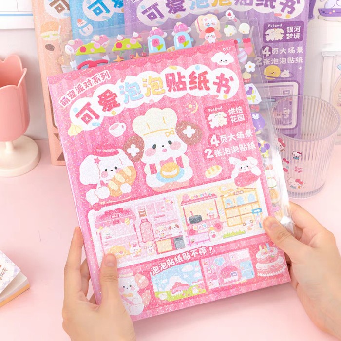 Bubble Buku Stiker Jumbo Set Buku Tempelan PVC 3D Sticker Book Murah Harga Grosir Termurah