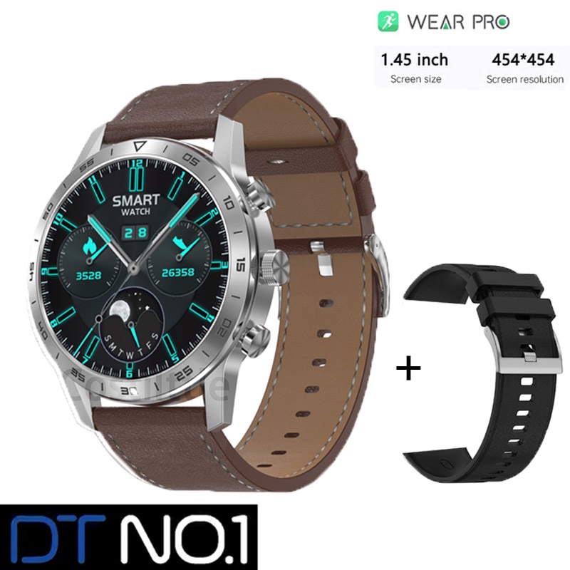 Jam Tangan Pintar Pria DT70+Smart Watch Baterai Besar Olahraga Smartwatch Pria Sport 1.45inch Round Screen NFC BT Call Smartwatch Men Digital Wristwatch GPS Tracker Fitness Watches For IOS Android