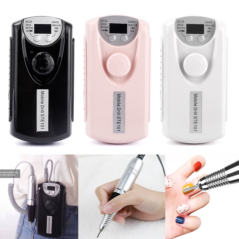 Alat Kikir Kuku Elektrik 30000 Rpm Portable Rechargeable Nail Drill Polisher Grinding Untuk Manicure / Nail Art