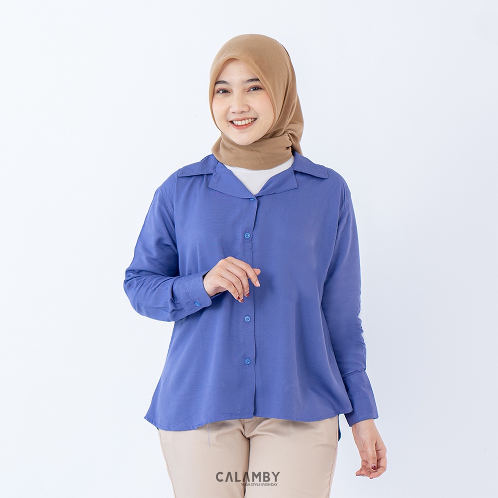 Kemeja Basic Kerah V (Rayon Twill) - CALAMBY