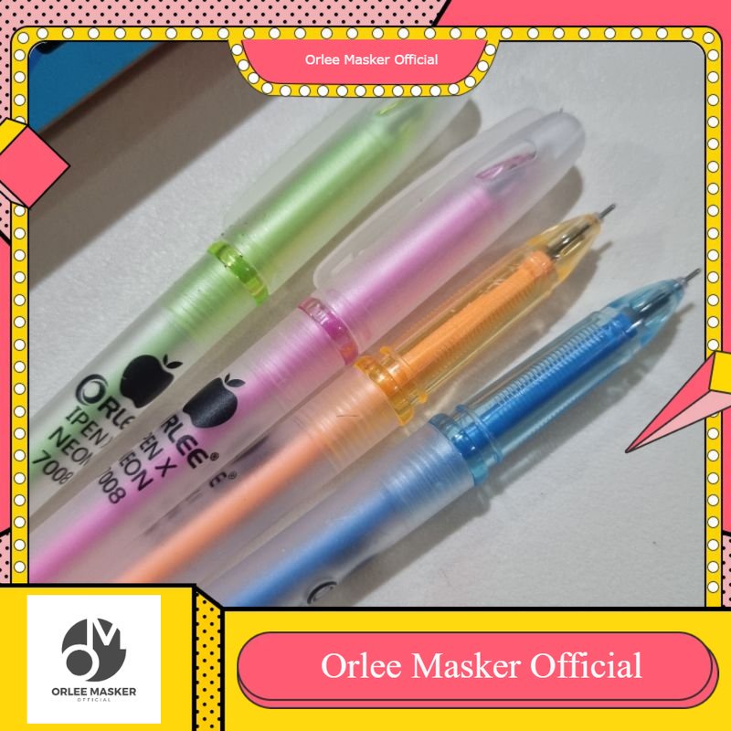 PULPEN IPEN X NEON Orlee 1 pcs tinta hitam 0,5mm bergaransi