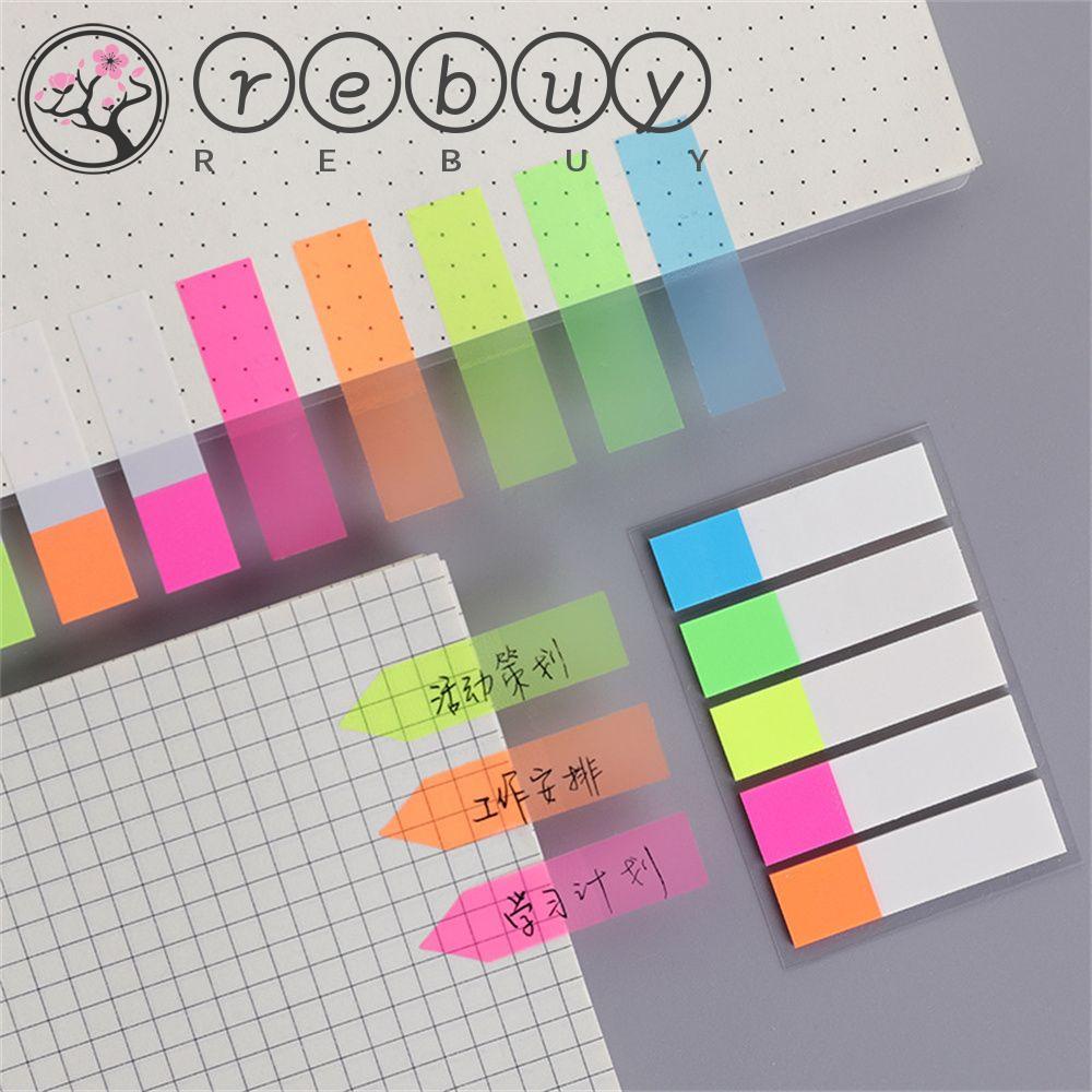 Rebuy Fluorescent Memo Pad Self Adhesive Memo Sticker Paper Kertas Neon Berwarna Memo Pad