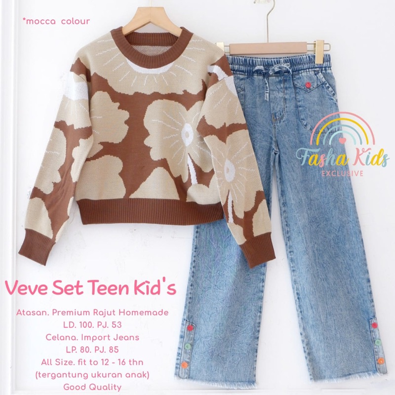 VEVE SET TEEN KIDS (12-16th) ORI FASHA KIDS | Setelan Anak Perempuan