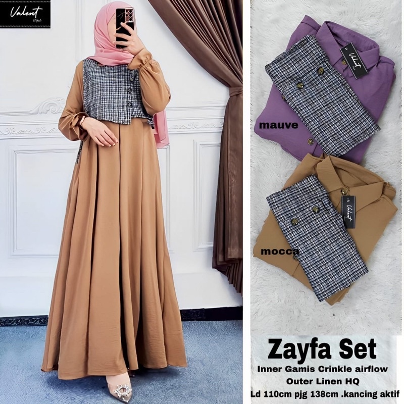 KAMILA SET • ZAYFA SET ORI VALENT | Crinkle Airflow Setelan Rok