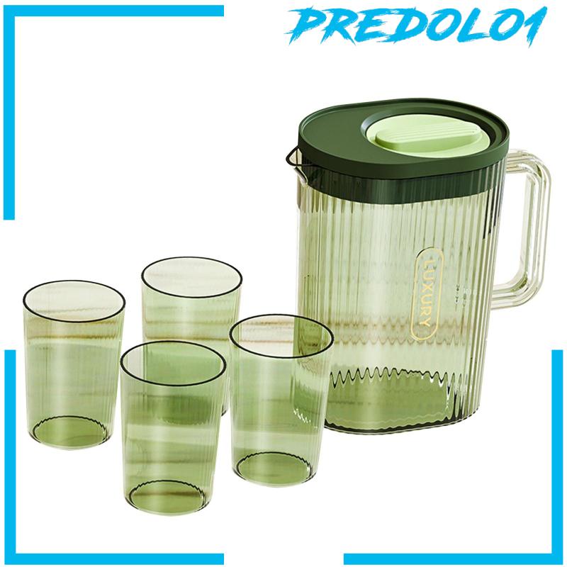 [Predolo1] Pitcher Air Besar Pitcher Air Panas Atau Dingin Dengan 4gelas Anti Bocor Dengan Tutup Dan Pegangan 70oz Lemon Kettle Cold Water Juice Jar Untuk Rumah Tangga