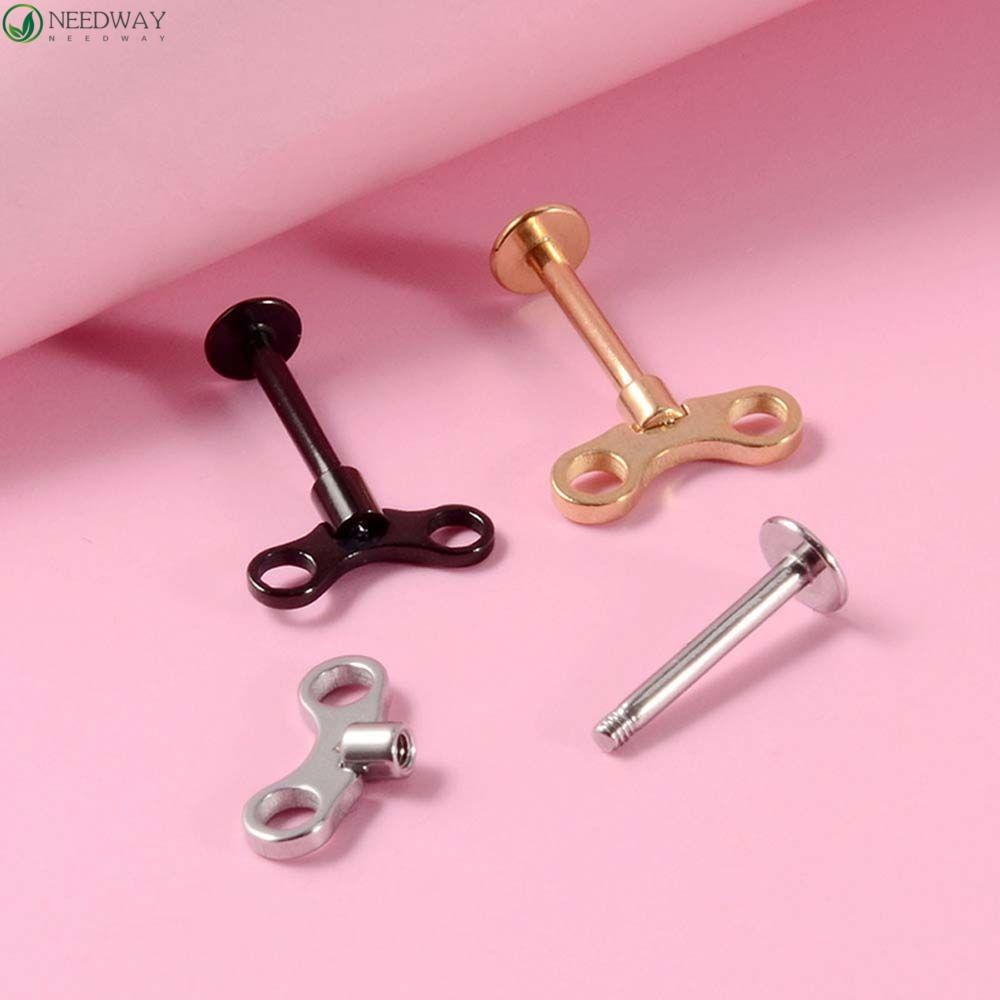 Needway Telinga Tulang Stud Wanita Stainless Steel Tragus Tulang Rawan Anting Tindik Perhiasan Tindik Lobe Piercing Daith Helix Stud Hidung Rings