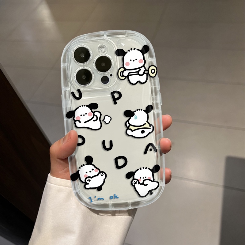 IPHONE Casing Ponsel Transparan Anjing Lucu Kompatibel Untuk Iphone14 13 12 11 Pro Max XS X Xr8 +7Plus Casing Silikon Lembut Shockproof Cover Cell Precticer