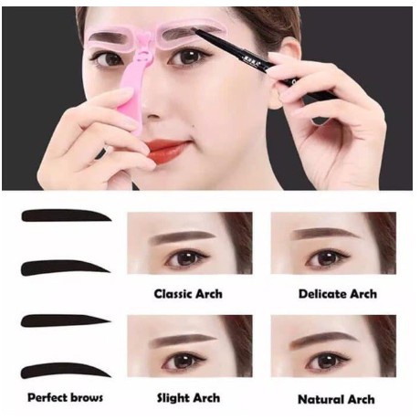 CETAKAN ALIS 8 IN 1 FASHION WANITA EYEBROW TEMPLATE DELAPAN MODEL ALIS MATA CETAKAN ALIS IMPORT