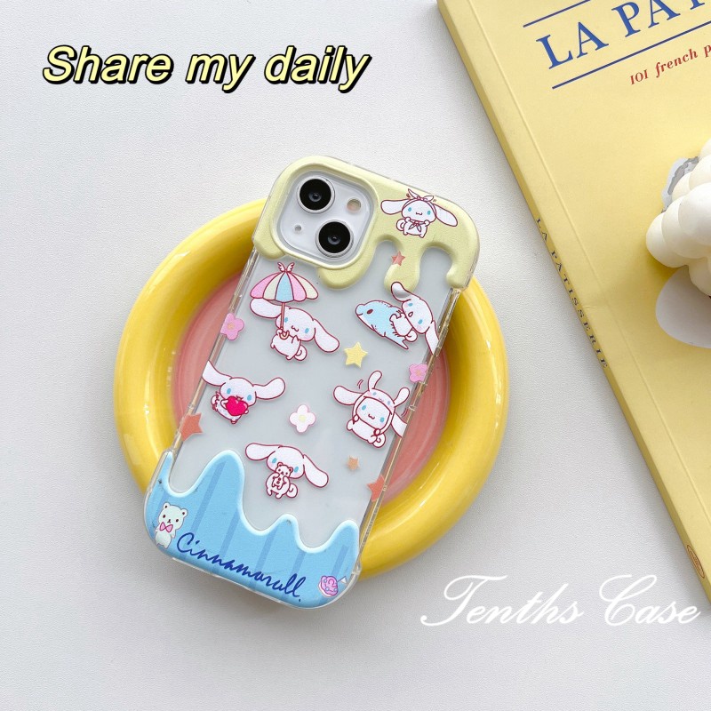 Kompatibel Untuk Iphone14 13 12 11 Pro Max X XR Xs Max8 7 6 6s Plus Se2020 Casing Ponsel Es Krim Kartun Lucu Puppy Bening Soft Cover