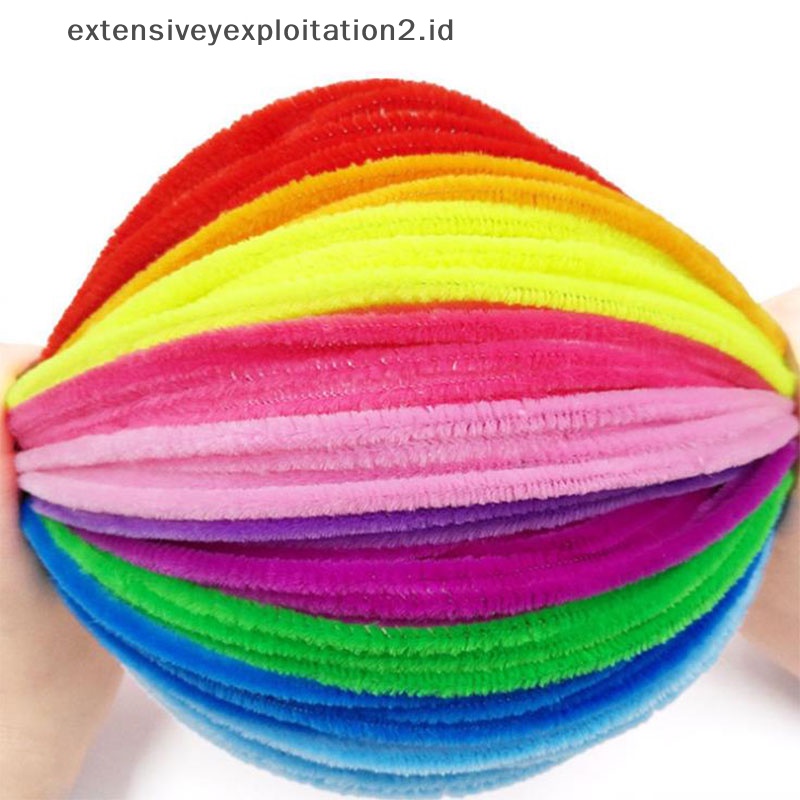 {NEW} 100pcs Chenille Batang Pembersih Pipa Mainan Edukasi Anak Handmade Warna-Warni.