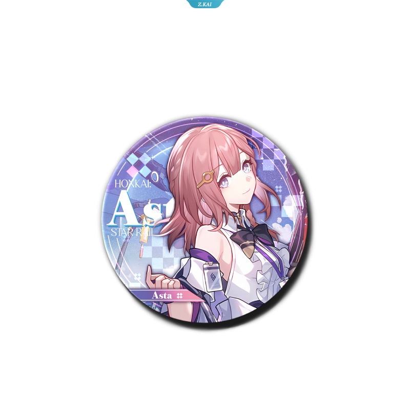Anime Honkai Star Rail Karakter Kartun Seele Hook Luocha Silver Wolf Dan Heng Maret 7th Laser Badge 58mm Tinplate Bros [ZK]