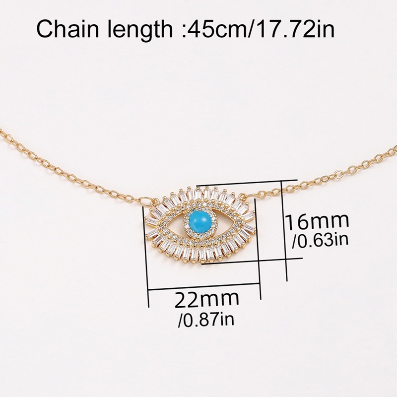 Kalung Liontin Evil Eye Keren Dengan Cubic Zirconia Untuk Wanita