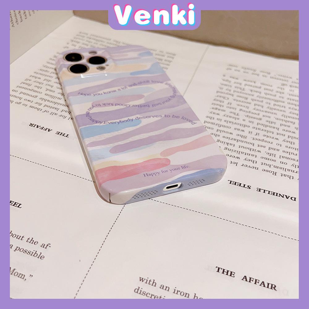 VENKI - For iPhone 11 iPhone Case Cream Glossy Film TPU Soft Shockproof Phase Cover Protection Romantic Smudged Clouds Compatible with iPhone 14 13 Pro max 12 Pro Max xr xs max 7 8