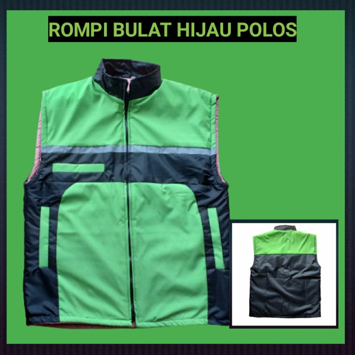 rompi ojol polos/rompi gojek grab/rompi komunitas motor - Hijau, M TERMURAH
