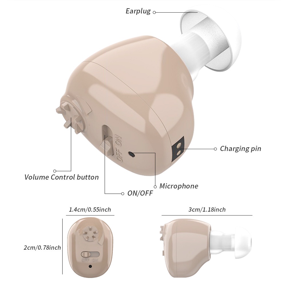 (COD) AK1 Alat Bantu Dengar Hearing Aid - Charging Charger USB Recharge