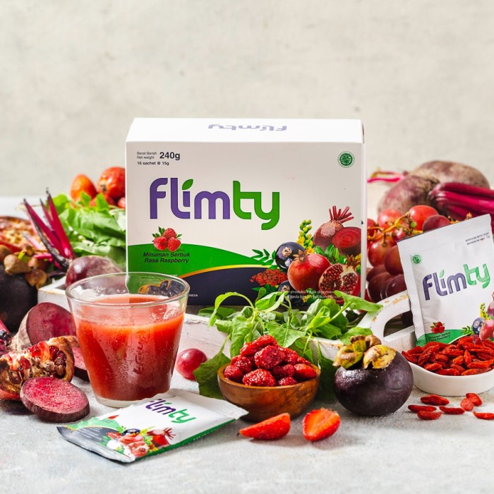 FLIMTY FIBER 1 Box 16 Sachet DETOX OBAT KURUS PELANGSING ORI BPOM AMAN