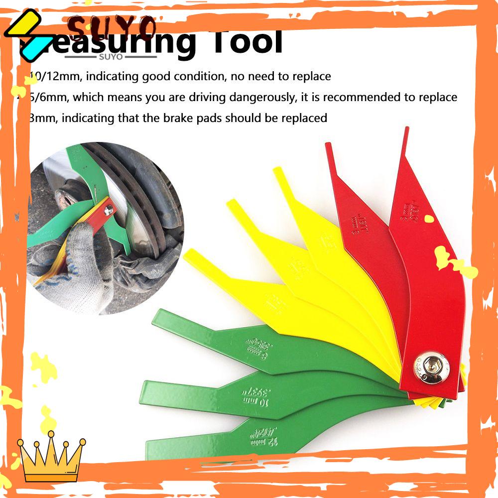 SUYO Alat Ukur 8in1 Auto Replacement Tools Alat Ukur Pengukur Ketebalan Mobil Tahan Lama Rem Pad Scale Feeler