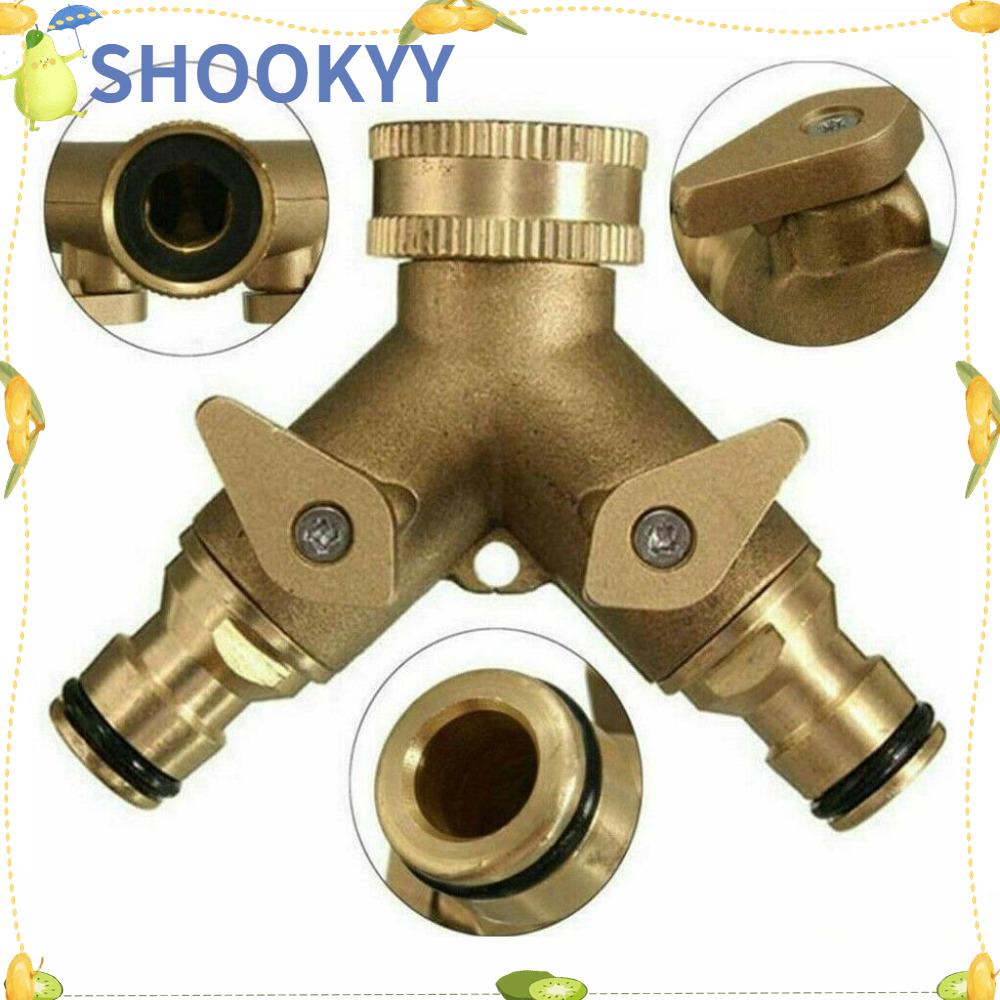 CHOOKYY Chookyy Selang Pipa Valve Splitter3/4 Inch 2-Way Tap Water Splitter Aksesori Taman Quick Connector